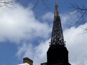 PHLF Churches tour image showing the steeple of the Smithfield Street United Church of Christ