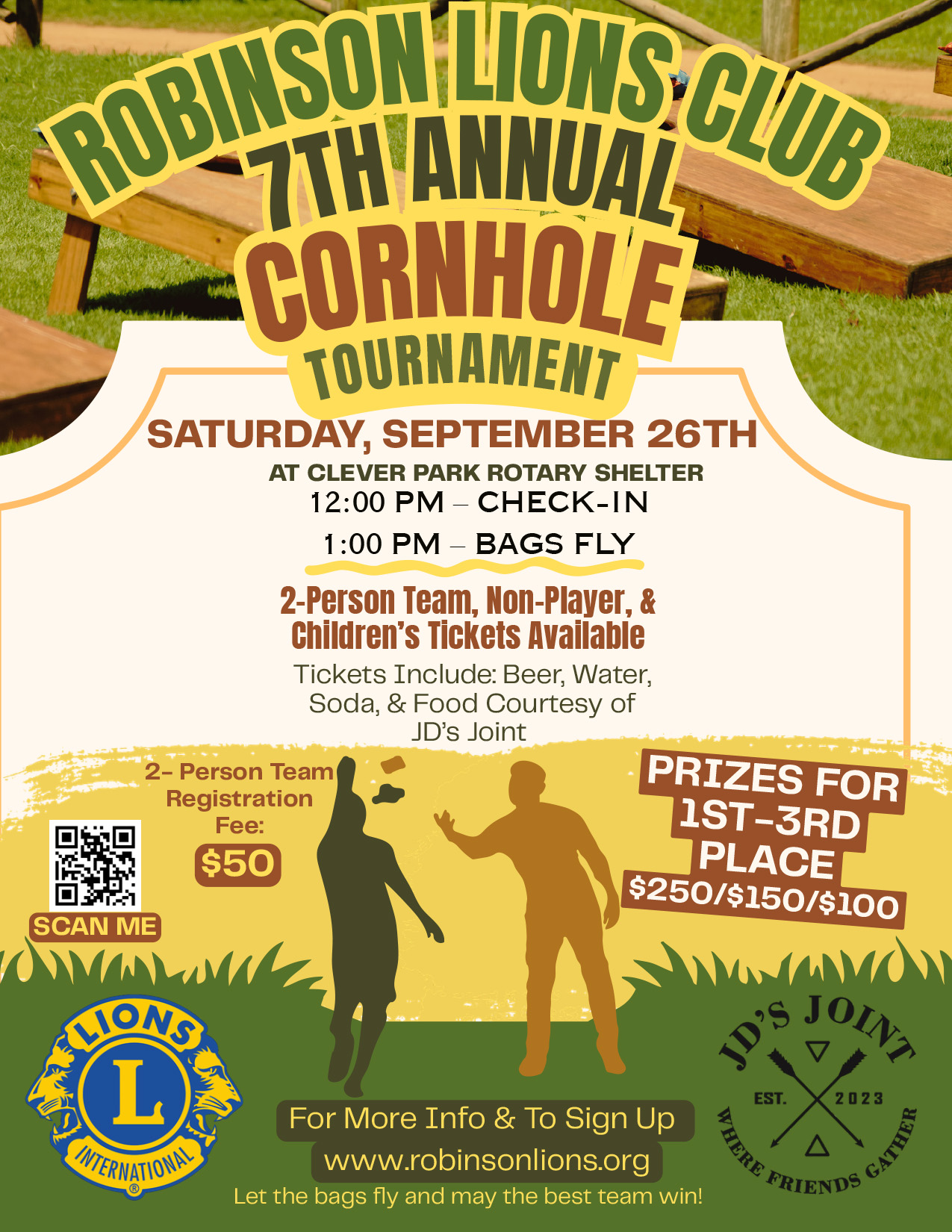 Robinson Lions Club Tournament Flyer